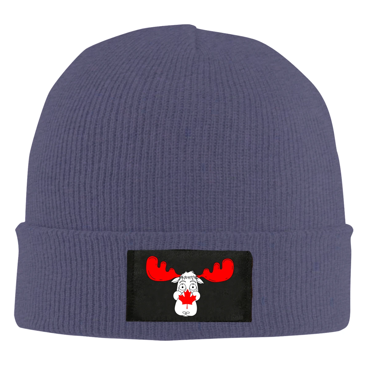 Канадский флаг Moose Черная шапка Мужская Женская Зимний теплый для катания на лыжах кепка вязаная шапка с черепом