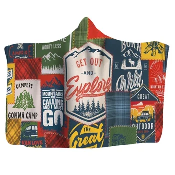 

Household Wearable Hooded Blanket Double-Sided Thickening Plush Hood Cloak Cape Throw Blanket For Men Women 150 X 200CM Blanket