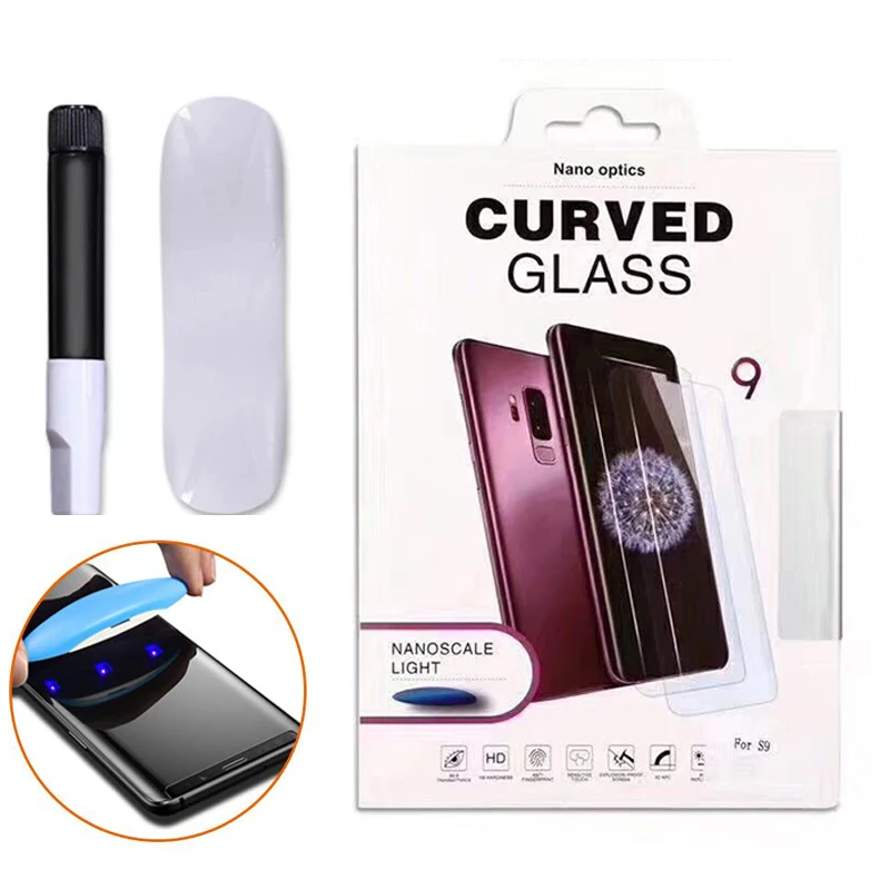 

100pcs 3D Curved Full Cover Case Friendly Tempered Glass UV Nano Liquid Protector For Huawei P30 P20 Mate 20 Pro RS With Package