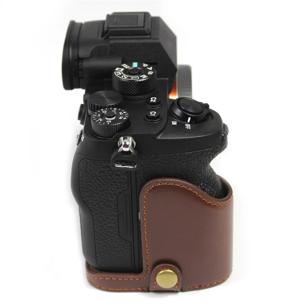 Наполовину защитный чехол-сумка для камеры sony A7R4 A7RIV A7Rm4 A7R IV, чехол из искусственной кожи для камеры, дизайн с открытой батареей