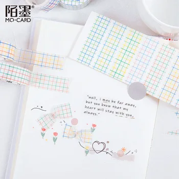 

Mohamm 1Pc Basic Lattice Series Washi Masking Tape Creative Scrapbooking Stationary School Supplies