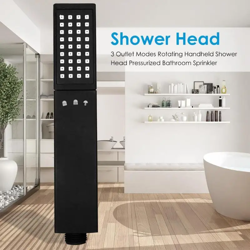 

Shower Head 3 Outlet Modes Rotating Handheld Shower Head Pressurized Bathroom Sprinkler Bathroom Shower Hand-held Shower Head