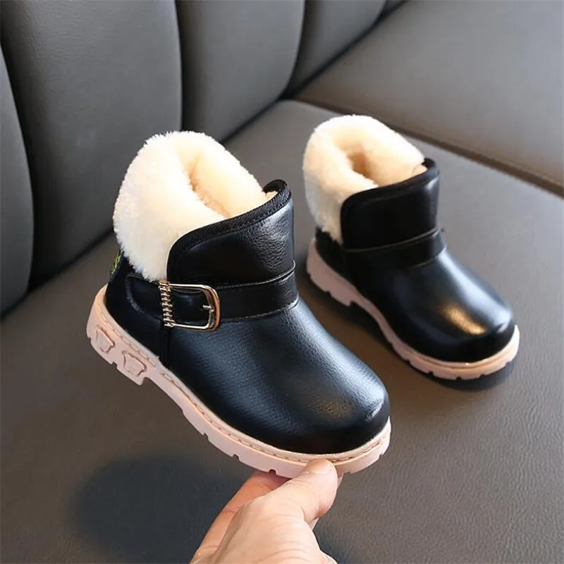 Winter Warm Kid Snowboots Schoenen Pluche Dikkere Zool Jongens Meisjes  Snowboots Schoenen Maat 21 30 Baby Peuter schoenen|Laarzen| - AliExpress