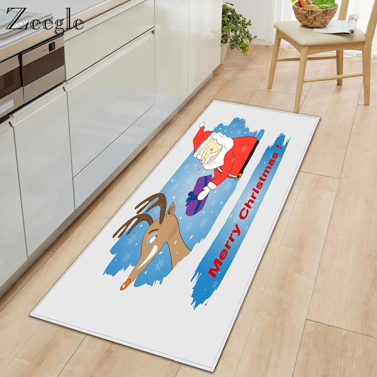 Zeegle Halloween Christmas Carpet Cartoon Printed Doormat Non-Slip Living Room Carpet Flannel Soft Foot Rug Home Decoration Rug