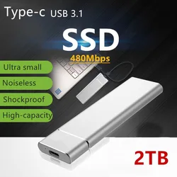 Mini disque dur SSD de Type C, en alliage d'aluminium, résistant aux chocs, vitesse de Transmission usb 2 to, 1 to, nouveau modèle 