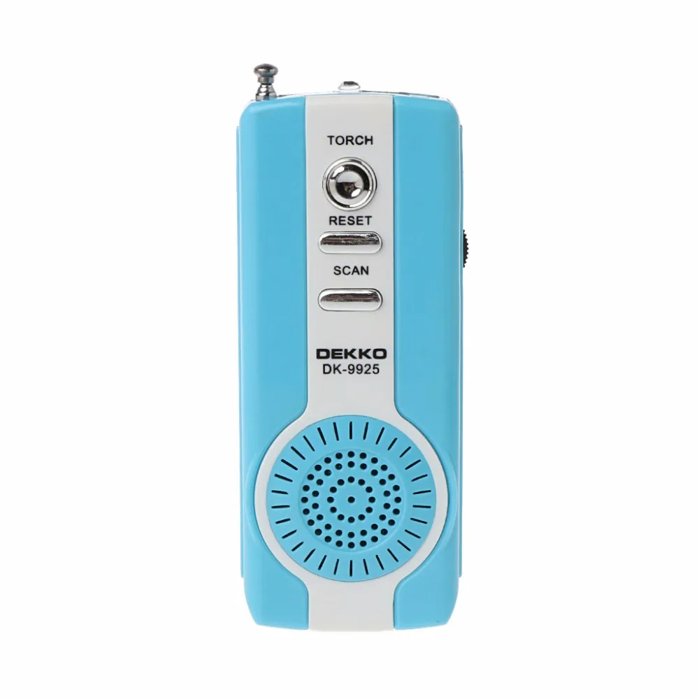 OOTDTY Мини Портативный Авто сканирование FM радио приемник клип фонарь, гарнитура DK-9926