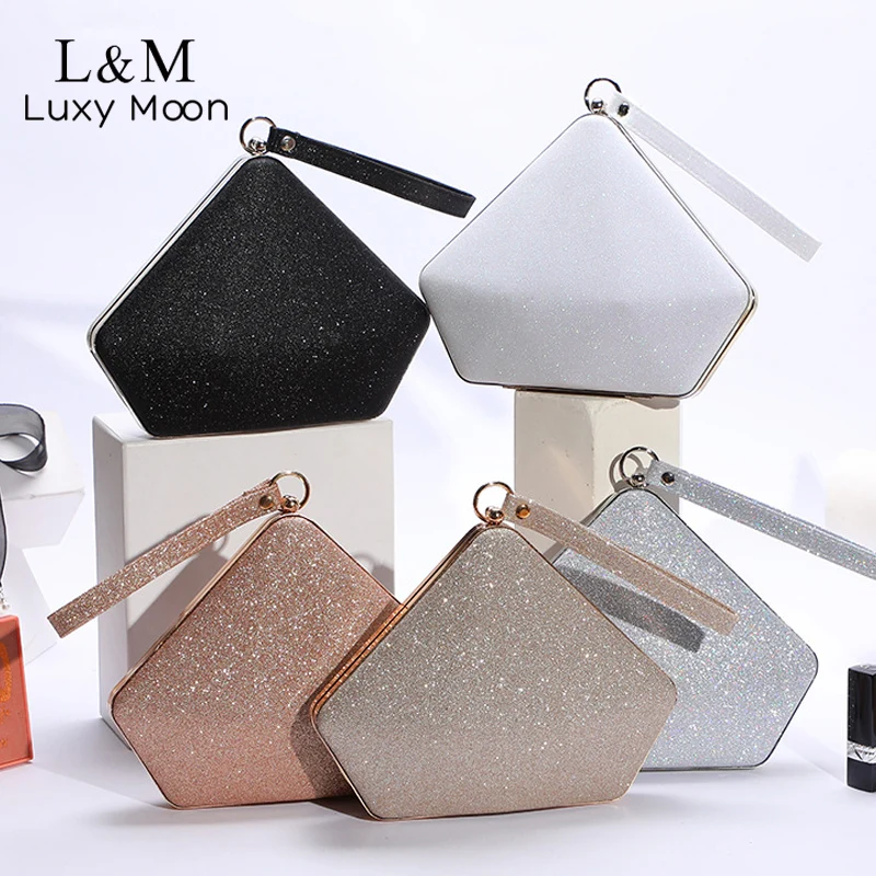 Glamorous, Elegant, Exquisite, Quiet Luxury Sequin, Stylish, Luxury, Shiny  Square Shaped Metal Framed Clutch Bag With Chain Strap, Shiny & Minimalist  Design Suitable For Parties & Dating Evening Bag, Dinner Bag For