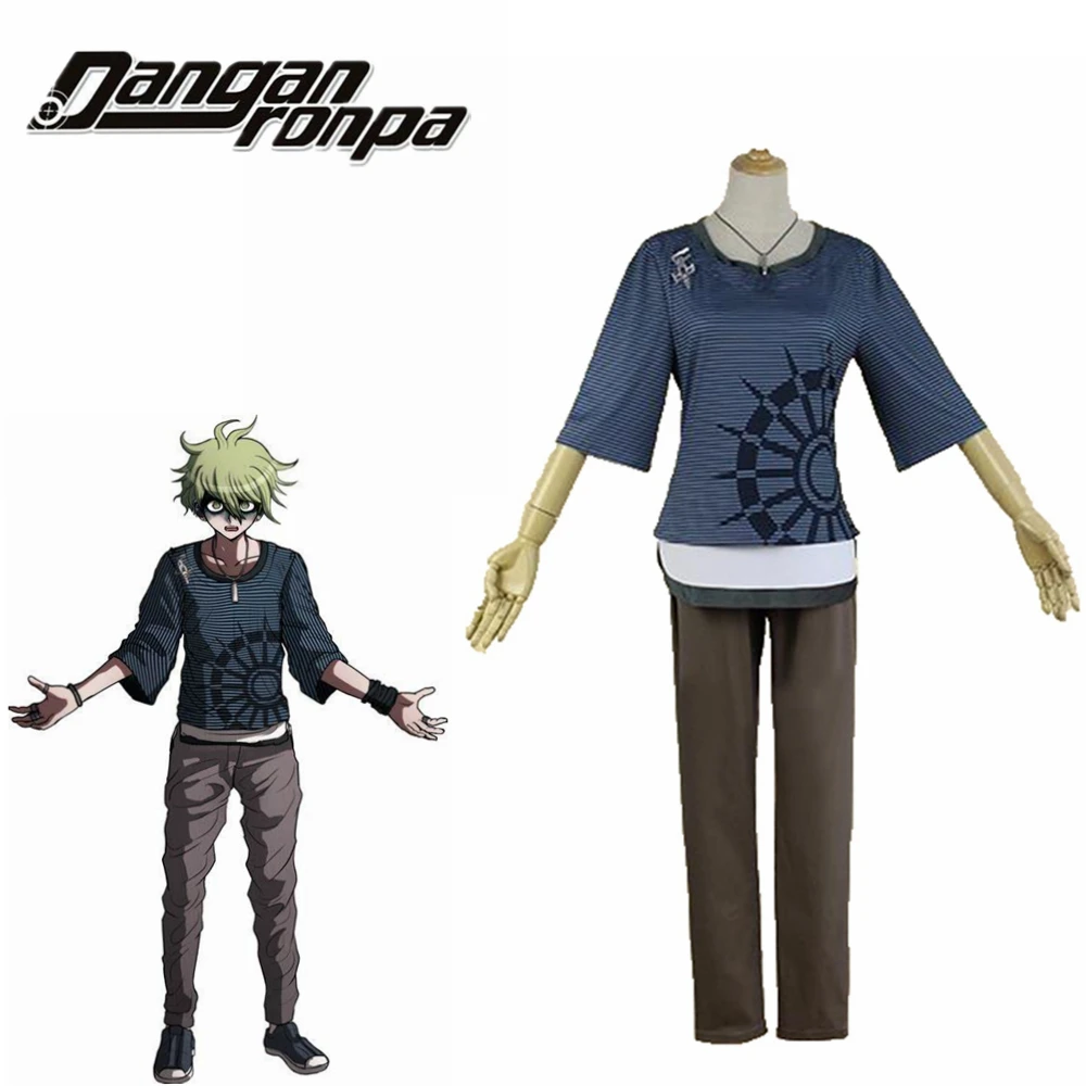 New Danganronpa V3 Rantaro Amami Cosplay Costume Japanese Game Uniform Suit Outfit Clothes T-shirt& Pants& necklace