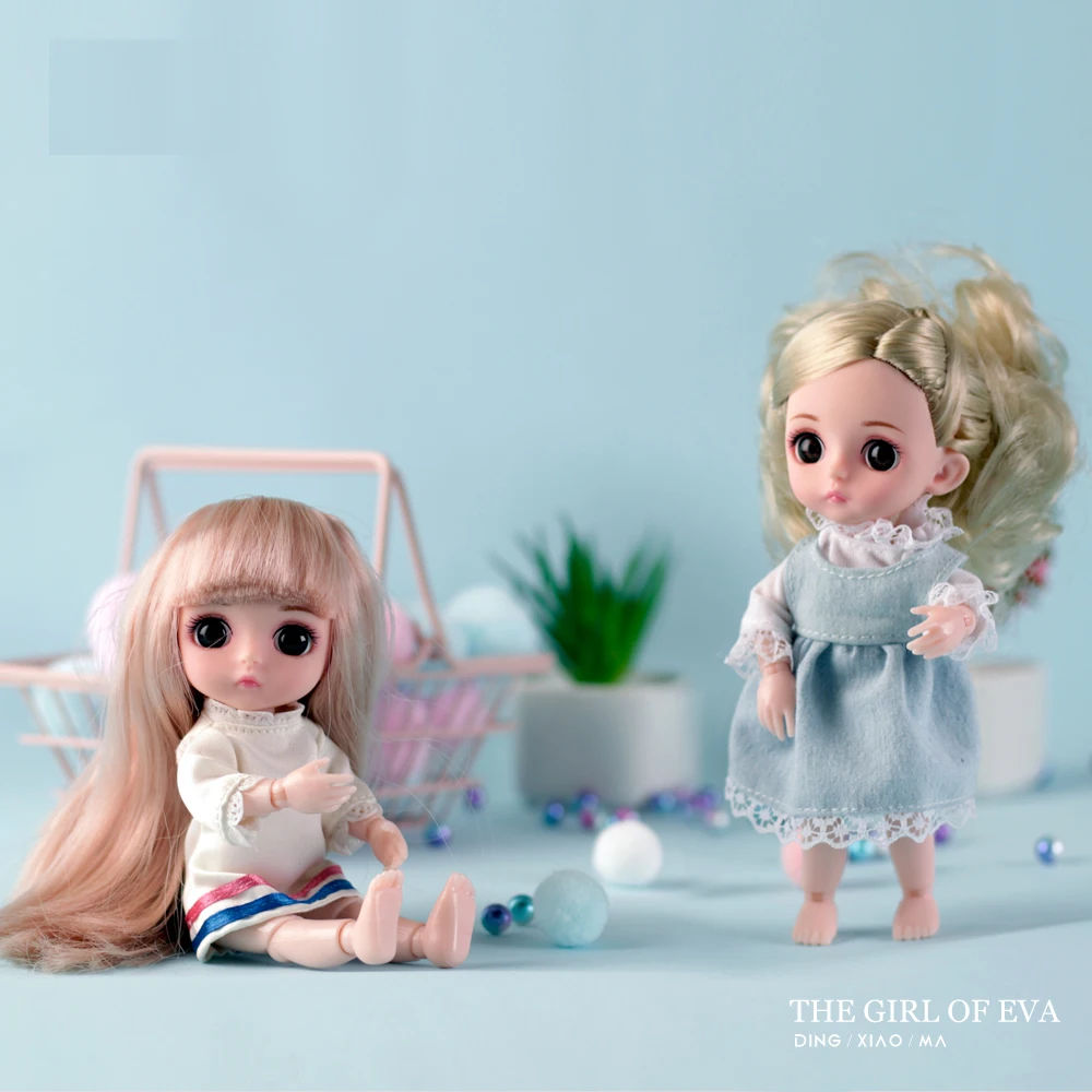 Новинка 16 см BJD кукла с париком 3D глаза одежда наряд обувь парик волосы макияж подвижные суставы кукла для девочек подарок