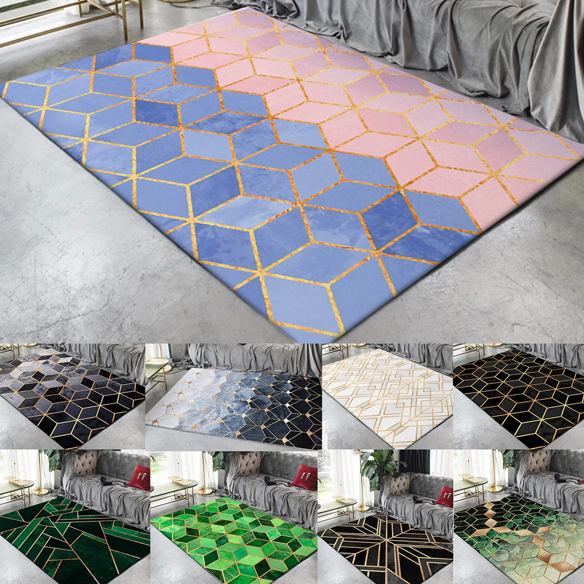 

Fashion Modern Area Rugs Geometric Pattern Carpet Nordic Simple Living Room Coffee Table Room Bedroom Floor Area Rug Mat