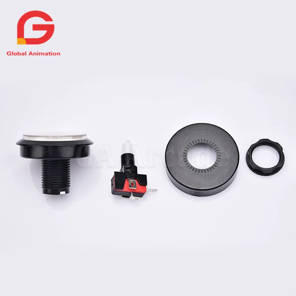 60 MM Flat / 5 V 12V LED Light Lamp Round Player Push Button Micro Switch For Arcade Video Game Machines cabinet
