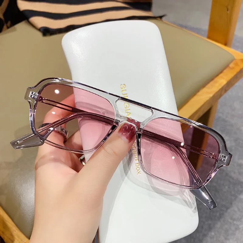 New Square Sunglasses Man Woman Vintage Blue Leopard Sun Glasses Male Female Clear Lens Fashoin Retro Brand Eyeglasses_voghion.com