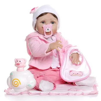 

56cm Simulation Baby Lifelike Infant Toy Silicone Reborn Doll Soft Skins Toddle Growth Companion Delicate Christmas Gift