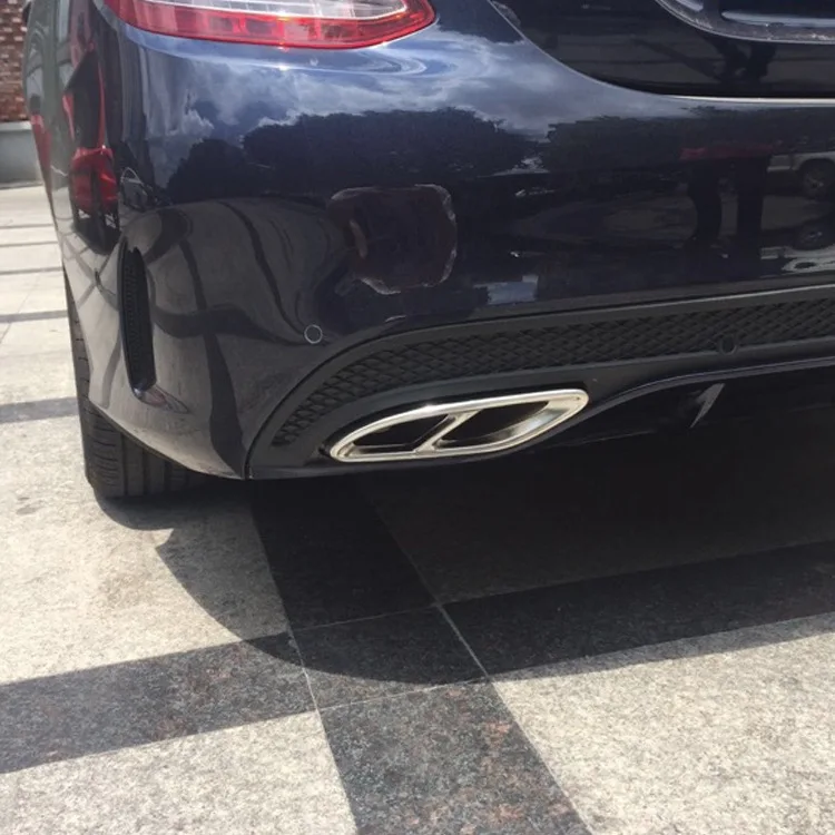 

2Pcs/Set Car Styling Stainless Steel Tail Throat Exhaust Pipe Decor Cover Stickers Trim Frame For Mercedes Benz A/B/C/E/GLE/GLS