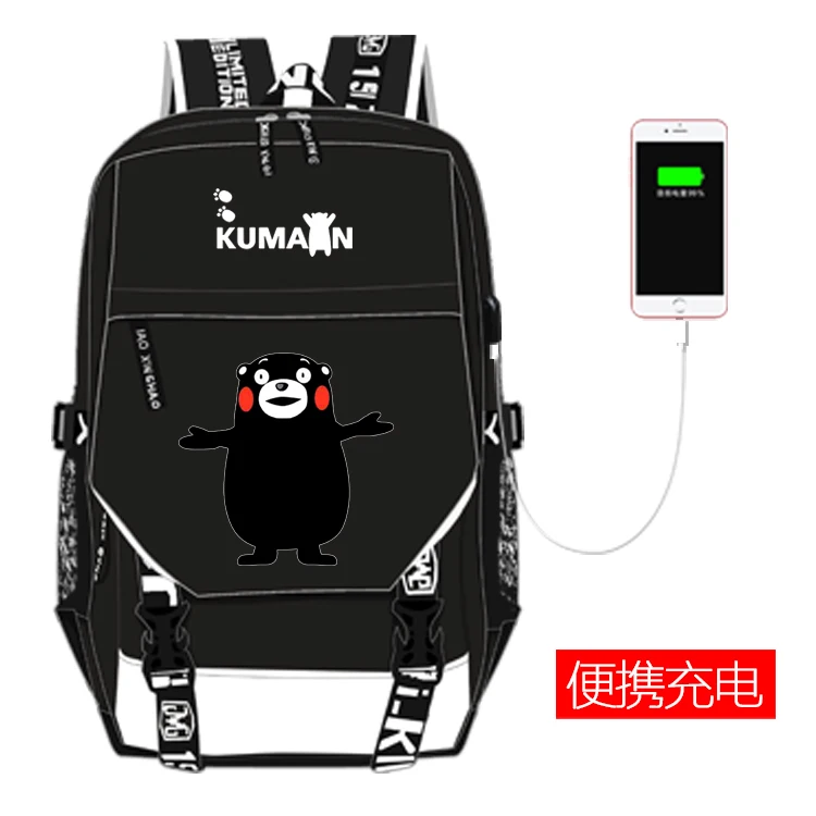 Style 7 Аниме; Кумамон, медведь, USB рюкзак, школьная сумка для женщин и мужчин, дорожные сумки, косплей, для детей, студентов, школьная сумка, подарок - Цвет: Style 7