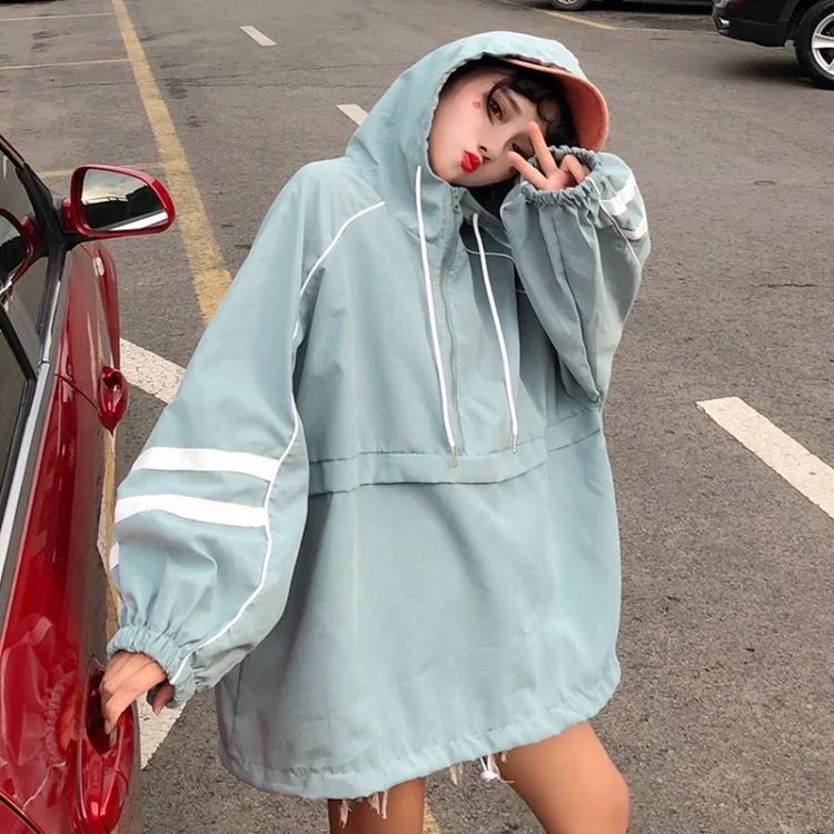 Осень bf корейский ulzzang модная свободная забавная Повседневная Толстовка с капюшоном шикарный колледж Harajuku уличная хип хоп Женская толстовка - Color: green