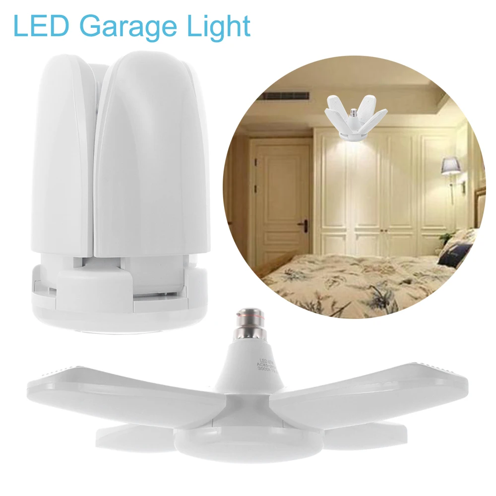 

60W LED Deformable Ceiling Lights Garage Lamp With 4 Adjustable Panel 110V 220V for Garage/Attic/ Basement/Home LED Lamp