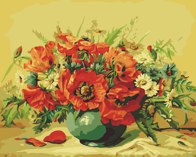 Coloring By Numbers Flowers Sunflower Home Decoration Diy Oil Pictures Painting By Numbers Adults Canvas 60x75cm - Цвет: JY063