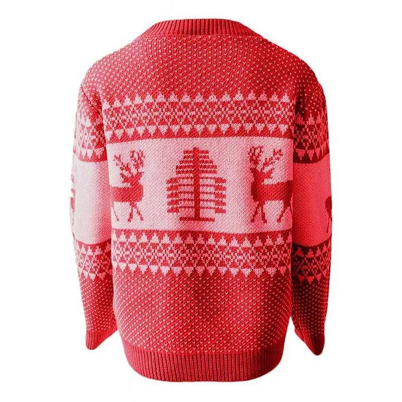 Рождественский свитер с оленем,, новогодний свитер, хлопковый, с рисунком, для девушек, рождественский джемпер для женщин, вязаный пуловер