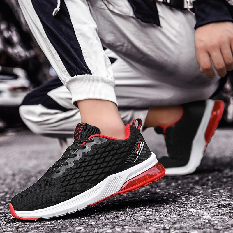 Амортизирующие спортивные кроссовки для мужчин Air Sole Boys, трендовая Спортивная беговая Обувь, уличные кроссовки, большие размеры 39-46