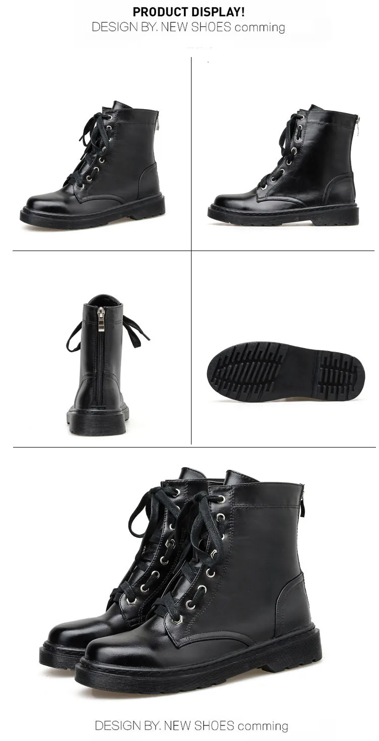 LTARTA Women Platform Boot British Style Flat Bottom Middle Boots Handsome Middle Short Boots Women Boots JXQ-19308-2