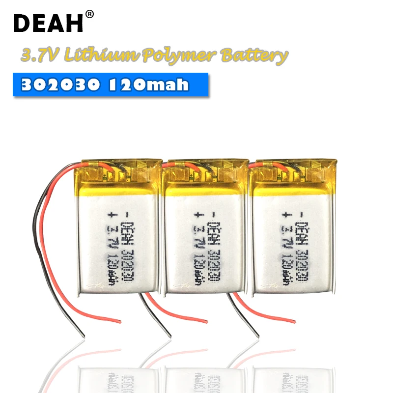 10-50 шт. 3 7 V Lipo Клетки 302030 120mah литиевая полимерная аккумуляторная батарея для