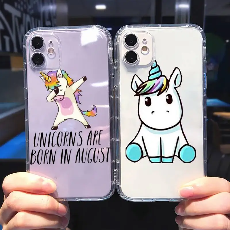 

Cute cartoon animal unicorn Phone Case Transparent soft For iphone 5 5s 5c se 6 6s 7 8 11 12 plus mini x xs xr pro max