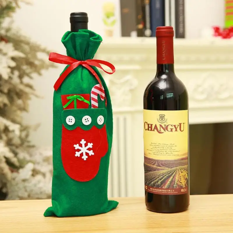 Non-Woven Wine Bottle Cover Christmas Creative Household Kitchen Dinner Party Decoration Necessary Unique Festival Supplies