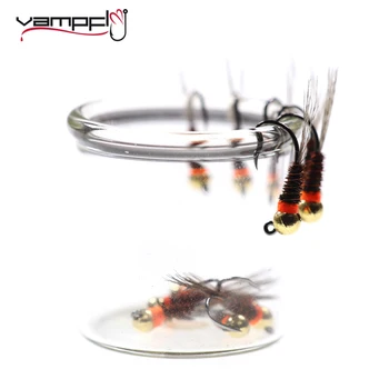

Vampfly 6pcs Tungsten Jig Nymph Fly Orange Colar Euro Nymph Fly Euro Nymph Pheasant Tail