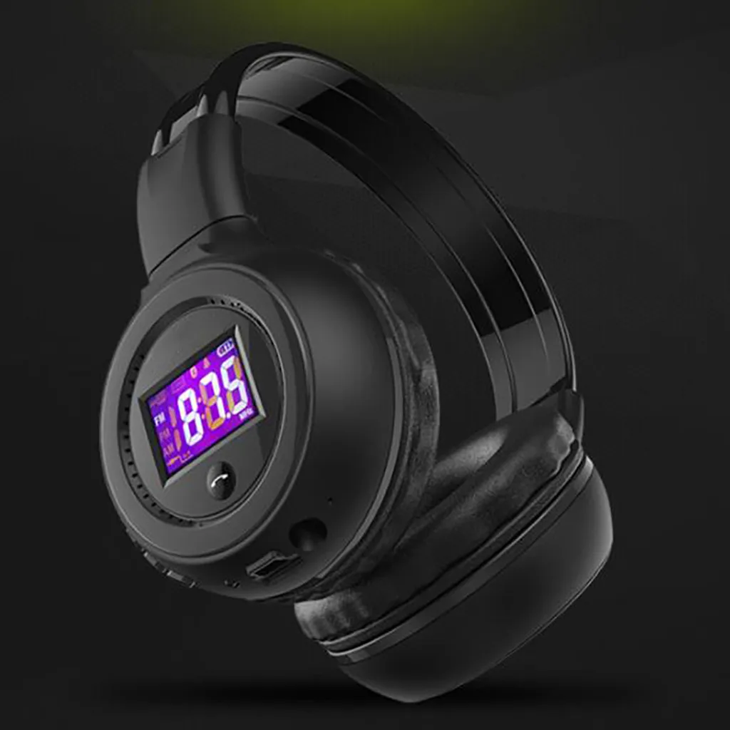 Беспроводной гарнитура светодиодный FM радио наушники Поддержка TF Bluetooth