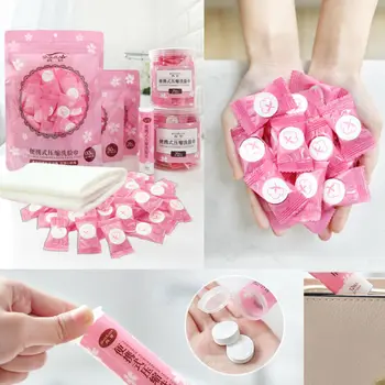 

100pcs Non-woven Fabric Disposable Compressed Wash Cloth TowelPortable Travel