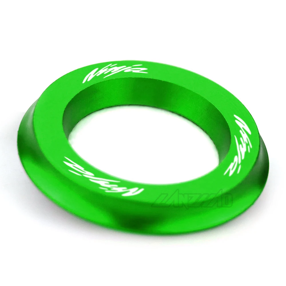 Green Ниндзя мотоциклетный переключатель зажигания кольцо с ЧПУ аксессуары для Kawasaki NINJA 250 300 400 2013 - Цвет: Green