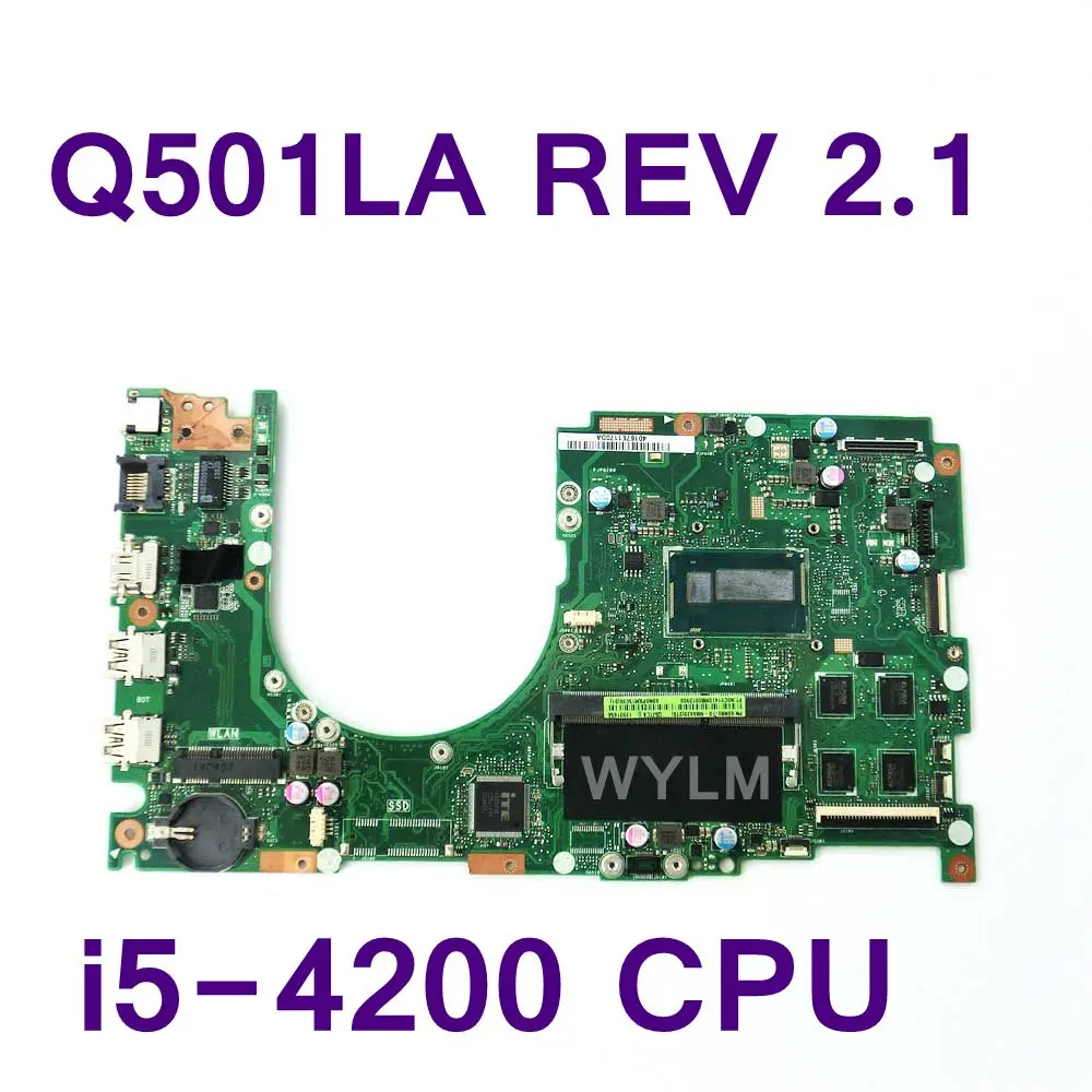 Материнская плата Q501LA SR170 i5-4200 CPU 4GB для ASUS Q501 Q501L материнская ноутбука 60NB01F0-MB6010