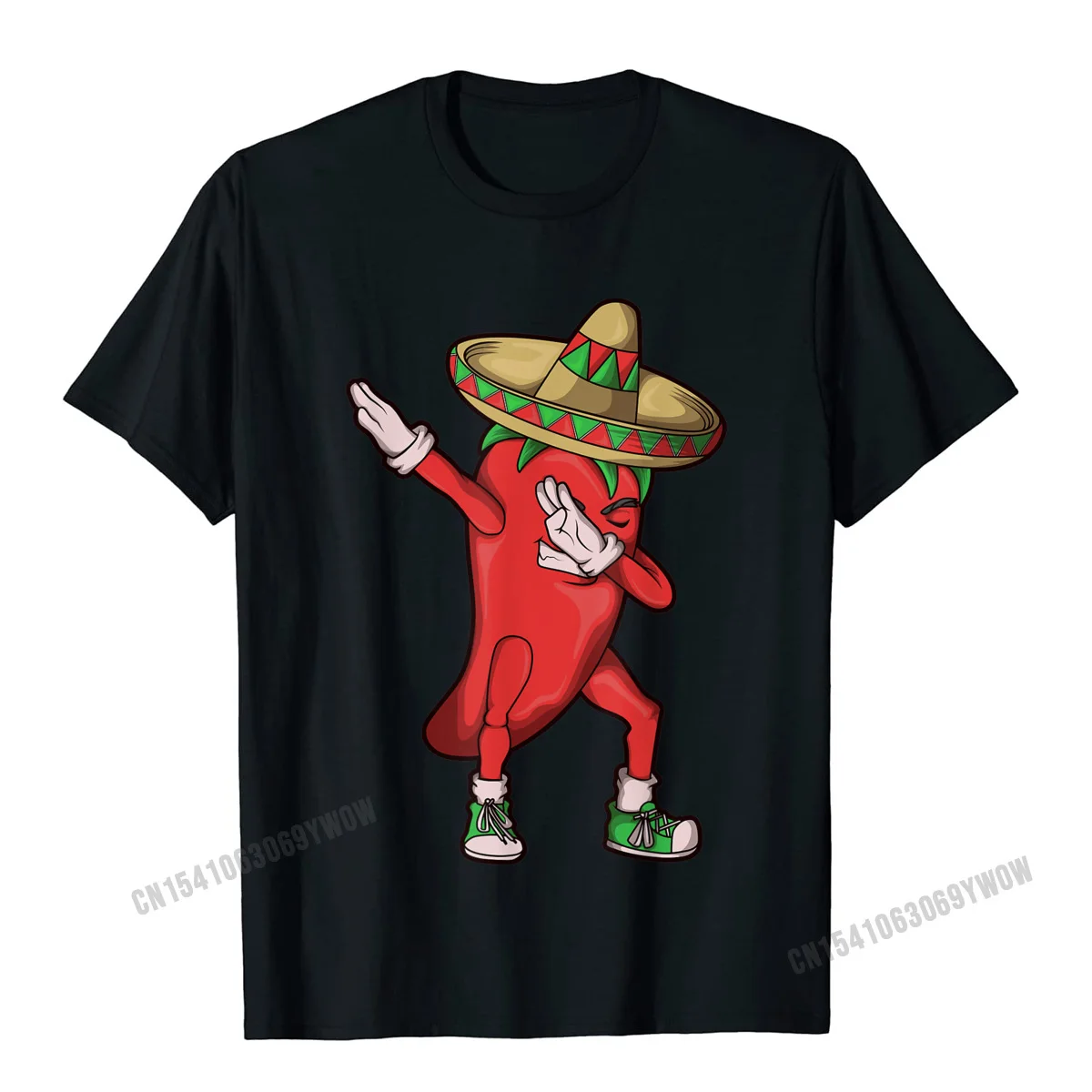 100% Cotton Men Short Sleeve Normal T Shirt Party Tops Shirt Rife Comics Crew Neck Tee-Shirt Drop Shipping Chili Dabbing Shirt Hot Pepper Sombrero Cinco de Mayo Gift__714 black