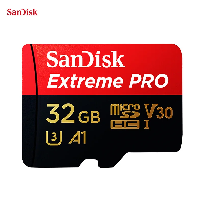 Карта памяти SanDisk Extreme Pro, 32 ГБ, microSDHC, карта памяти micro SD, 64 ГБ, 128 ГБ, microSDXC, TF, класс 10 U3, карта памяти microSD - Емкость: 32GB