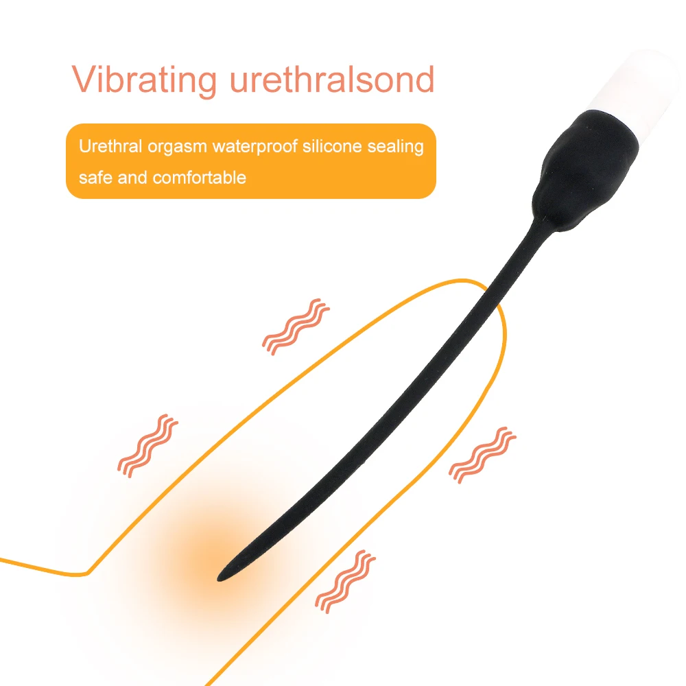 Urethral Dilators Penis Plug Vibrating Insertion Urethral Plug Catheter Sounds Vibrator Sex Toys for Men urethral dilator silicone urethral dilator