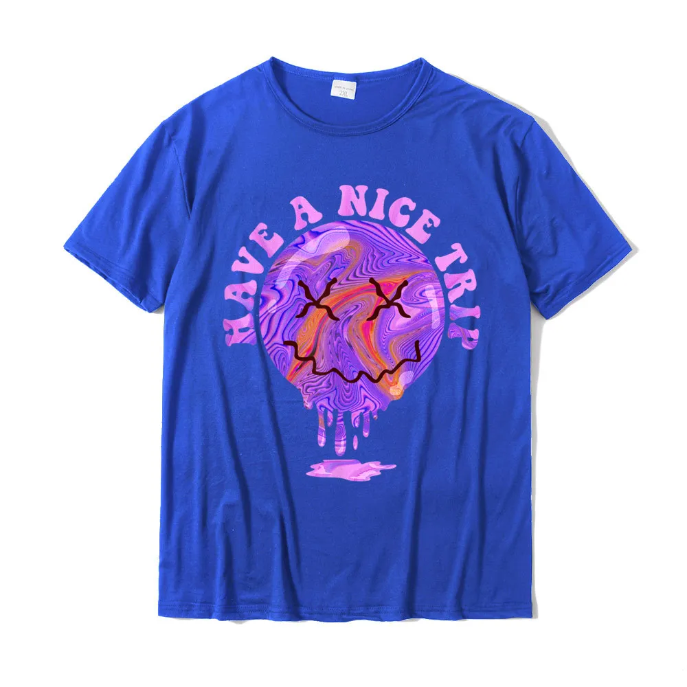 Design Tees High Quality Short Sleeve Mens Top T-shirts TpicOriginaltitle Fashionable Autumn Tee-Shirts Round Collar Have A Nice Trip Funny Acid LSD Psychedelic Magic Mushrooms T-Shirt__20050 blue
