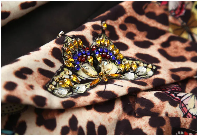 Svoryxiu/винтажное леопардовое зимнее пальто с принтом бабочки, верхняя одежда, Женский дизайнерский с длинными рукавами, шерстяное комбинированное пальто, длинное пальто