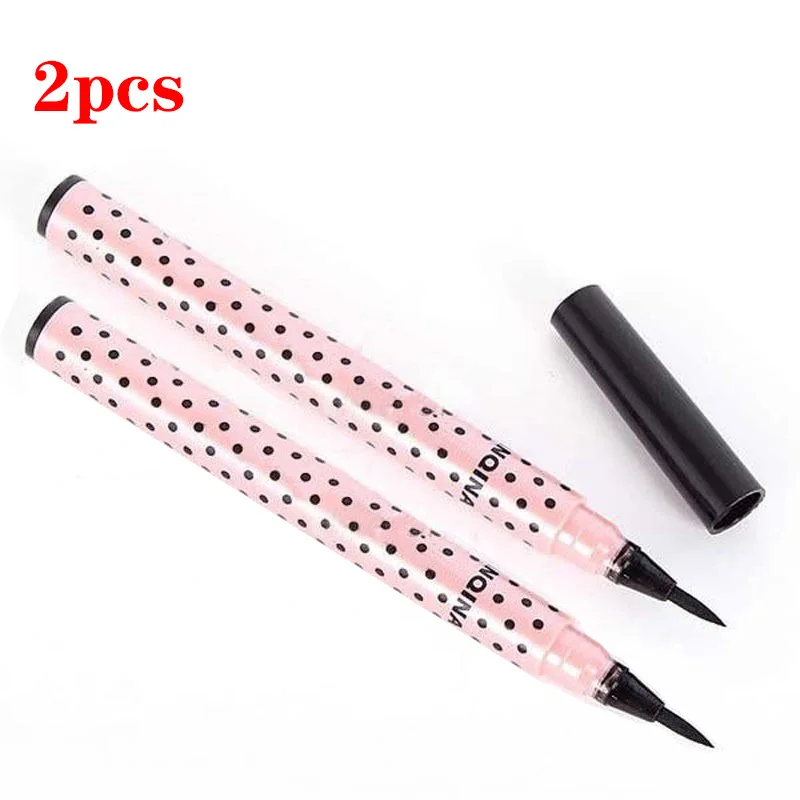 2pcs black Горячая Распродажа, цветной жидкий карандаш для глаз, стойкий водостойкий инструмент для красоты, карандаш для подводки глаз, Косметика для макияжа, для женщин, Прямая поставка - Цвет: 2pcs black
