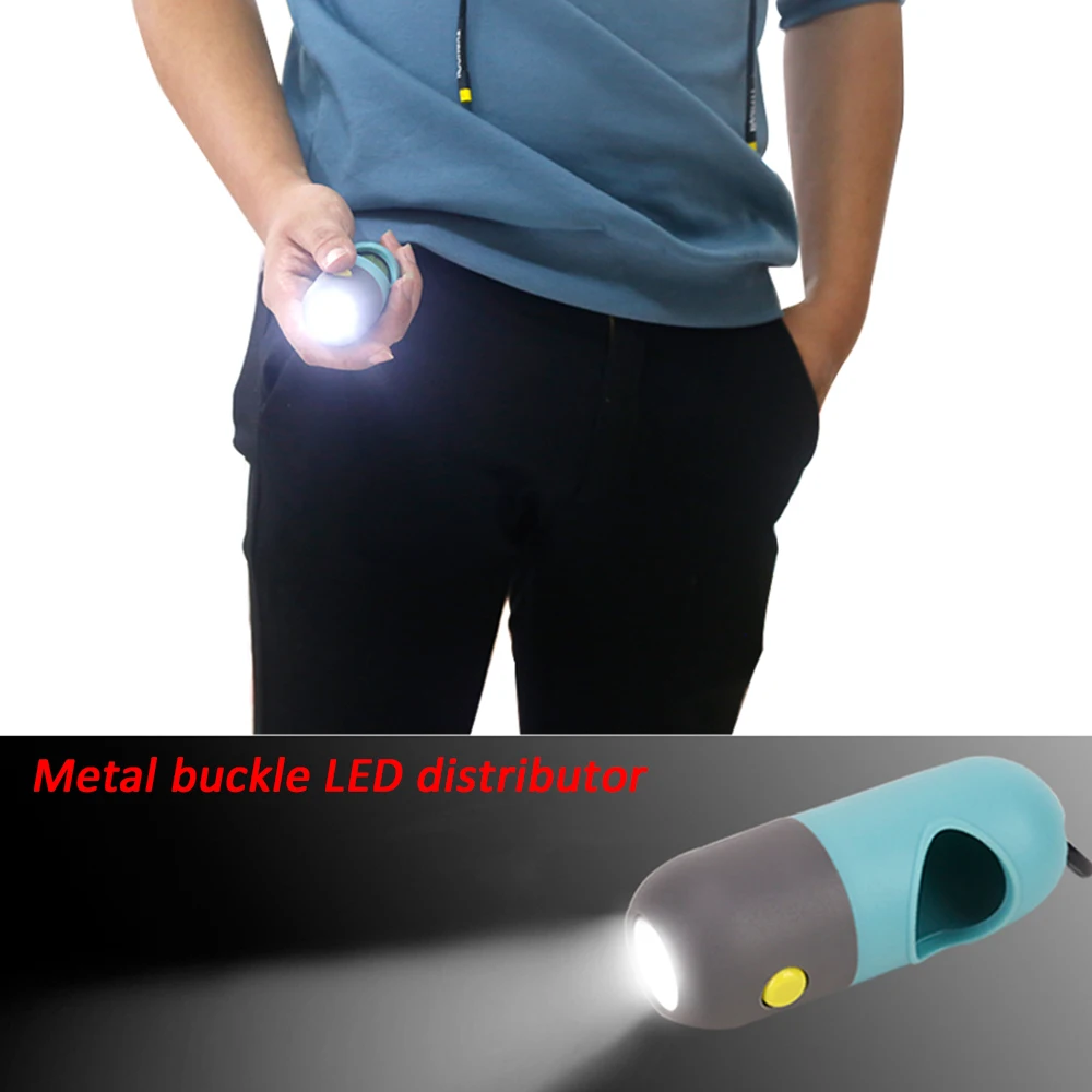 Portable Pet Poop Bags Dispenser LED Light Waste Bag Dispenser For Pet Leash Not Includes Battery 1 Portable Pet Poop Bags Dispenser LED Light Waste Bag Dispenser For Pet Leash Not Includes Battery 3
