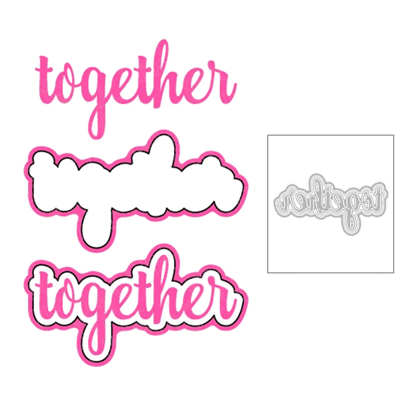 2020 New English Words Together and Shadow Metal Cutting Dies For DIY Decoration Greeting Card Paper Album Scrapbooking No Stamp | Дом и сад