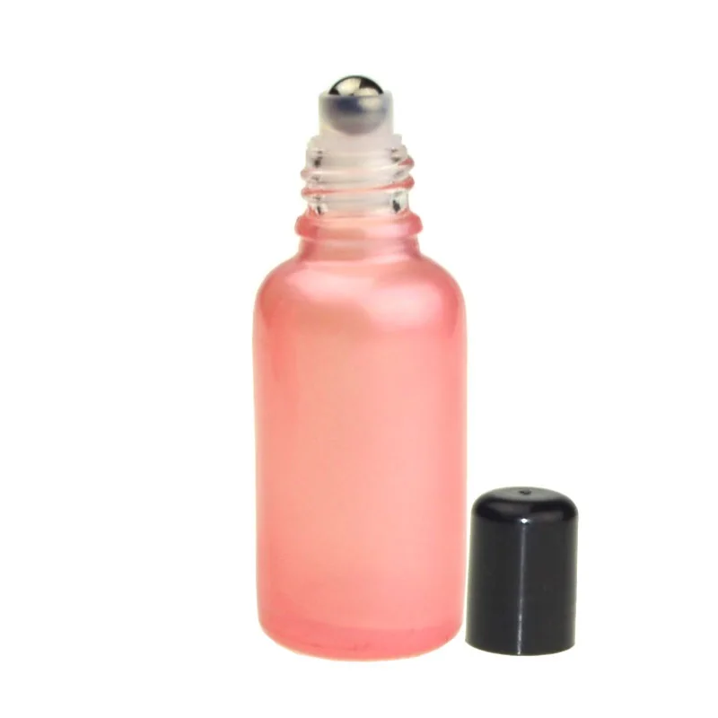 10ml 30ml 50ml 100ml Essential Oil Bottle Empty Pink Cosmetic Container Perfume Refillable Glass Roll On Bottle 15 pcs/lot