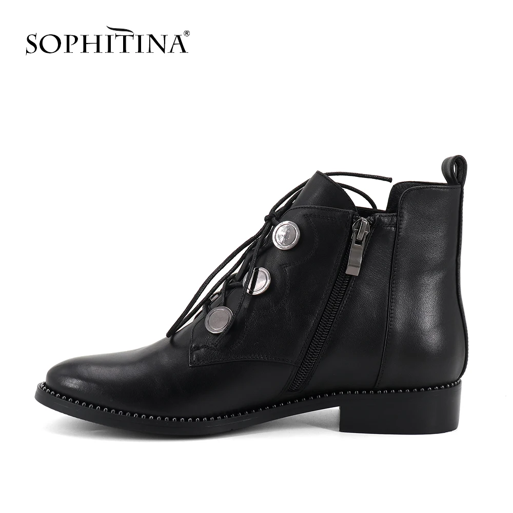 SOPHITINA/Женские ботиночки. Ботинки женские из натуральной кожи внутри ворсин.