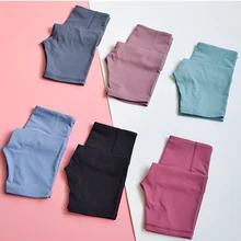 Шорты для йоги размера плюс, спортивная одежда с высокой талией, для фитнеса, без конфуза, Y Line, для активных женщин, спортивные шорты для тренировок