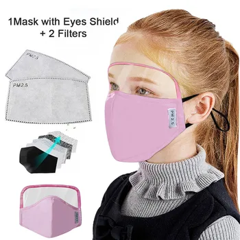 

Fast Delivery Face Mask Mascarilla Scarf 2020 Eye Protection Outdoor Face Protective Face Mask With Eyes Shield + 2 Filters