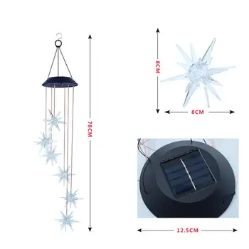 

Solar Solar Lights Outdoor, LED Changing Sea Urchin Wind Chimes Light LED Decorative Lights Wind Bell Light Home Garden Hanging