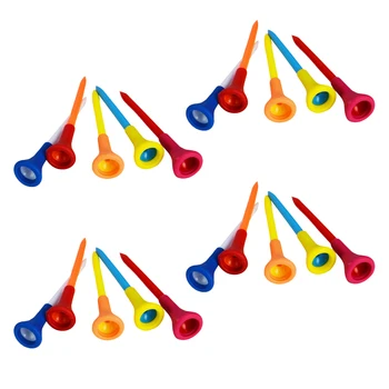 

Set of 20 83mm Plastic Golf Tees with Rubber Cushion Top Golf Practice Training Accessories Random Color