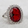 Cellacity Silver 925 Jewelry Geometry Ruby Ring for Women Large Oval Gemstones Accessory Trendy Anniversary Gifts Size6,7,8,9,10 ► Photo 3/6