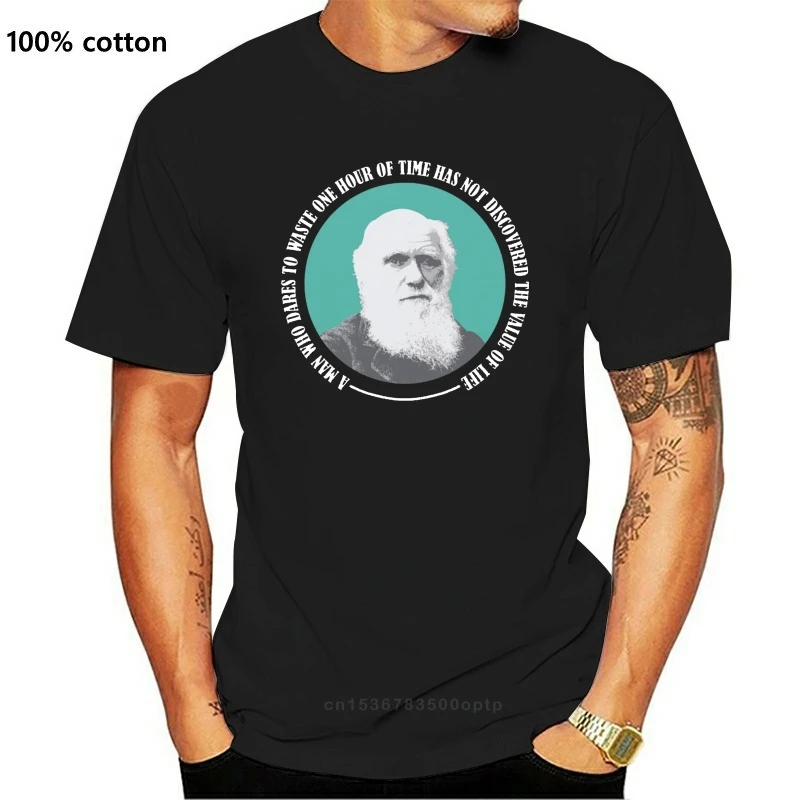 High Quality Casual Printing Tee THE VALUE OF LIFE CHARLES DARWIN