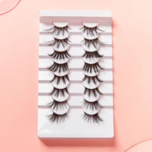 

8 Pairs Half False Eyelashes 12-25mm Natural Crisscross Messy Fake Lashes Handmade Fluffy Makeup Tools Reusable Lash Extension